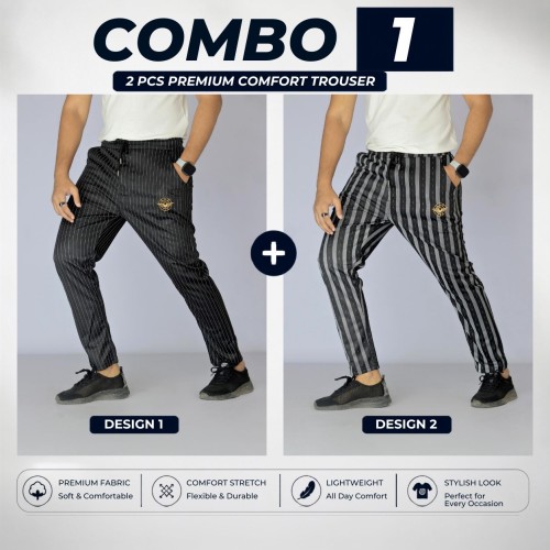 Premium China Fabric Trouser for Men – Stylish Comfort Fit (Combo-01)