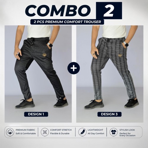 Premium China Fabric Trouser for Men – Stylish Comfort Fit (Combo-02)