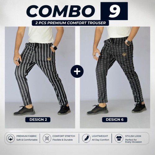 Premium China Fabric Trouser for Men – Stylish Comfort Fit (Combo-09)