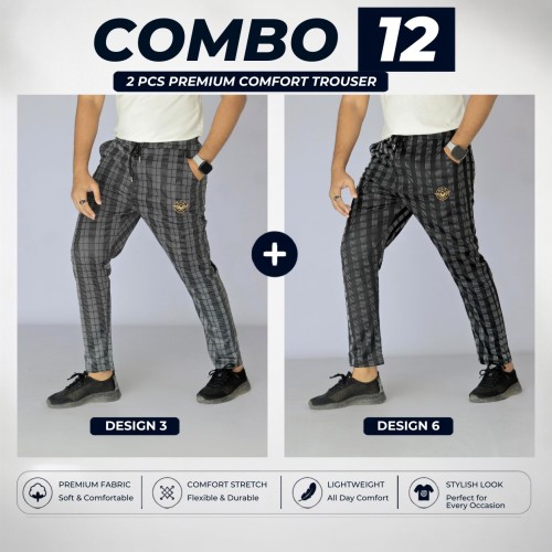 Premium China Fabric Trouser for Men – Stylish Comfort Fit (Combo-12)